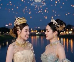 ออม และ หลิงหลิง หลอมรวมความหรูหราในชุดไทยประยุกต์